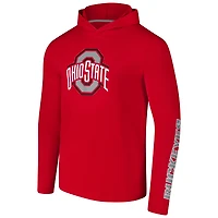 T-shirt à capuche manches longues avec logo Colosseum Scarlet Ohio State Buckeyes Lockup Active Blend pour hommes