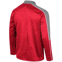 Men's Colosseum Scarlet Ohio State Buckeyes Marled Half-Zip Jacket
