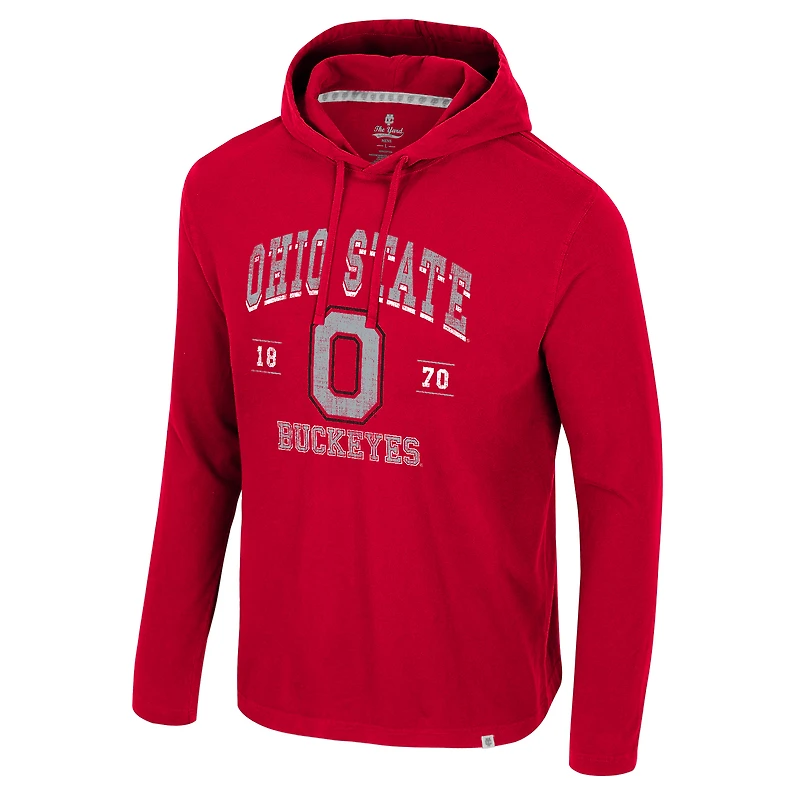Sweat à capuche délavé pour homme Colosseum Scarlet Ohio State Buckeyes Simoleans