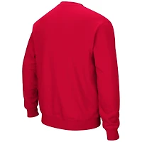 Men's Colosseum Scarlet Ohio State Buckeyes Team Arch & Logo Tackle Twill Pullover Sweatshirt