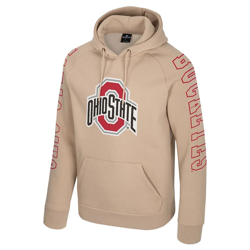Men's Colosseum Tan Ohio State Buckeyes Big Break Raglan Hoodie