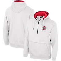 Men's Colosseum White Ohio State Buckeyes Half-Zip Hoodie
