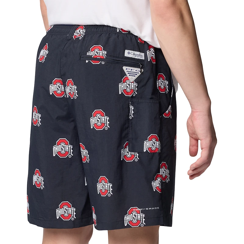 Men's Columbia Black Ohio State Buckeyes Big & Tall Backcast Shorts