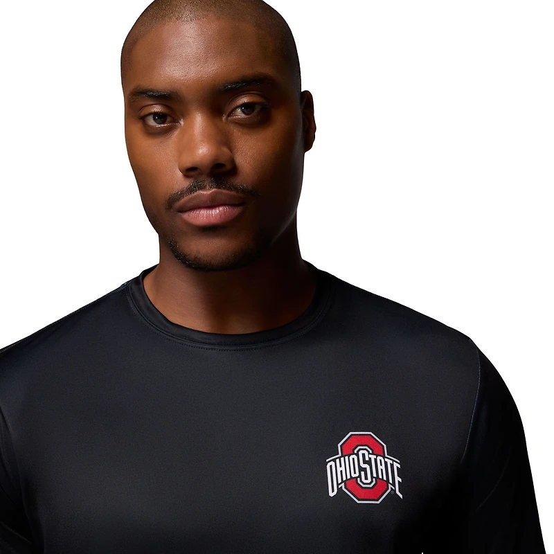 T-shirt à manches longues Columbia noir pour homme, Ohio State Buckeyes PHG Terminal Shot 3-Hit