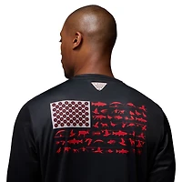 T-shirt à manches longues Columbia noir pour homme, Ohio State Buckeyes PHG Terminal Shot 3-Hit