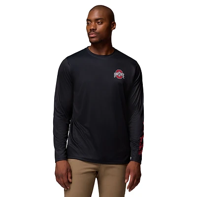 Men's Columbia Black Ohio State Buckeyes PHG Terminal Shot 3-Hit Long Sleeve T-Shirt