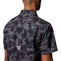 Men's Columbia Black Ohio State Buckeyes Super Slack Tide Omni-Wick Button-Up Shirt