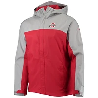 Men's Columbia Gray/Scarlet Ohio State Buckeyes Glennaker Storm Full-Zip Jacket