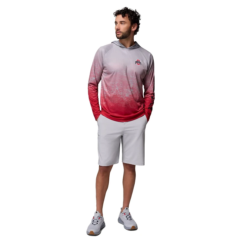 Sweat à capuche Omni-Wick gris Columbia Ohio State Buckeyes PFG Gradient Water Super Terminal Tackle pour homme