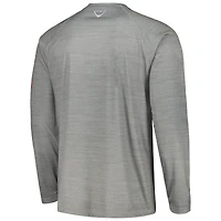 Columbia Grey Ohio State Buckeyes PFG Terminal Tackle Omni-Shade Raglan T-shirt à manches longues pour homme