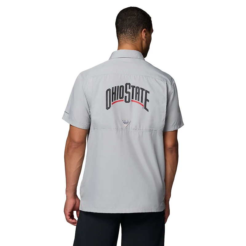 Chemise boutonnée grise Columbia pour homme, Ohio State Buckeyes Slack Tide Camp