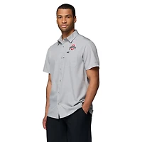 Chemise boutonnée grise Columbia pour homme, Ohio State Buckeyes Slack Tide Camp