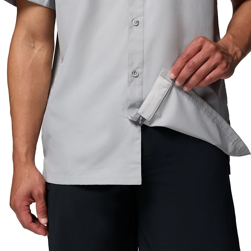 Men's Columbia Gray Ohio State Buckeyes Slack Tide Camp Button-Up Shirt
