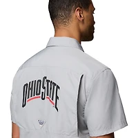 Men's Columbia Gray Ohio State Buckeyes Slack Tide Camp Button-Up Shirt