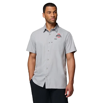 Chemise boutonnée grise Columbia pour homme, Ohio State Buckeyes Slack Tide Camp