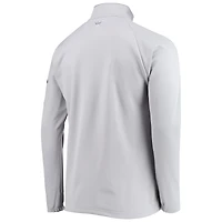 Men's Columbia Gray Ohio State Buckeyes Terminal Tackle Fleece Raglan Omni-Shade Quarter-Zip Jacket