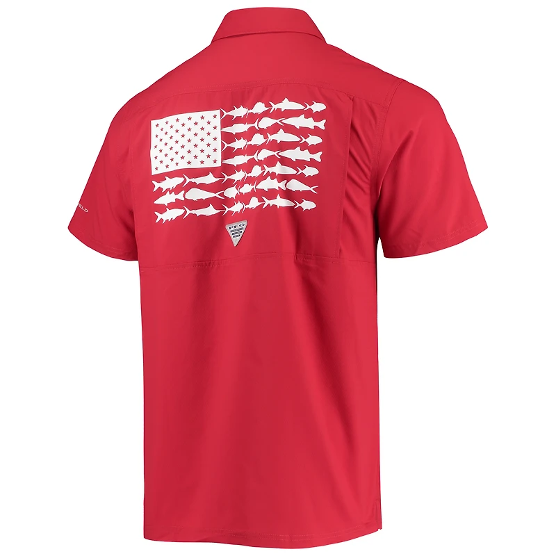 Men's Columbia PFG Scarlet Ohio State Buckeyes Slack Tide Camp Button-Up Shirt