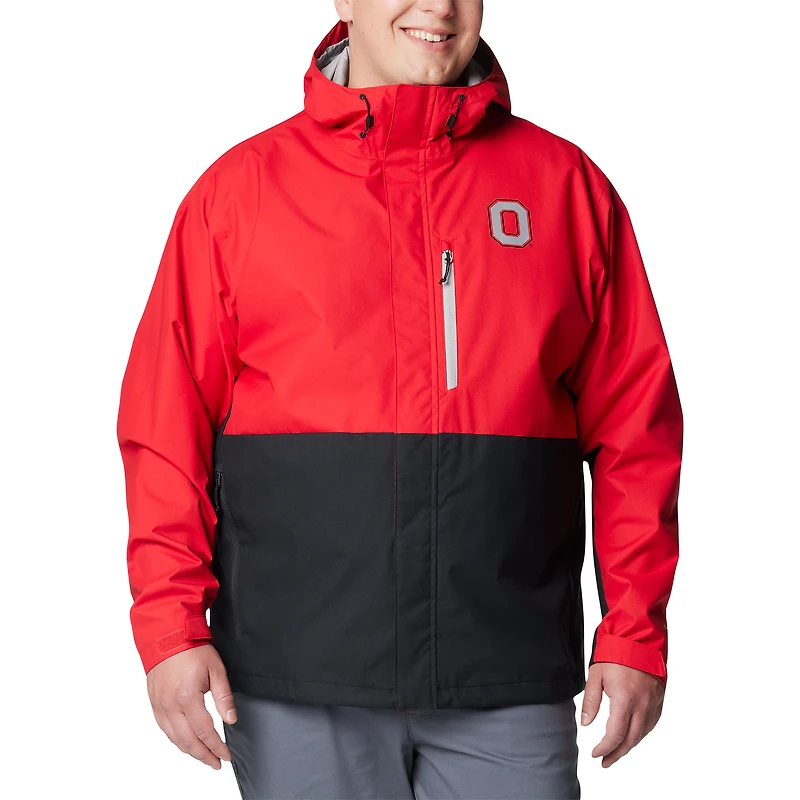 Men's Columbia Scarlet Ohio State Buckeyes Big & Tall Field Bound Omni-Tech™ Full-Zip Jacket