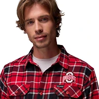 Men's Columbia  Scarlet Ohio State Buckeyes Flare Gun Omni-Wick Flannel Long Sleeve Button-Up Shirt