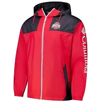 Men's Columbia Scarlet Ohio State Buckeyes Flash Challenger II Omni-Shade Full-Zip Windbreaker Jacket