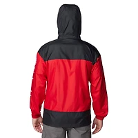 Veste à capuche coupe-vent entièrement zippée Columbia Scarlet Ohio State Buckeyes Flash Challenger Omni-Shade pour hommes