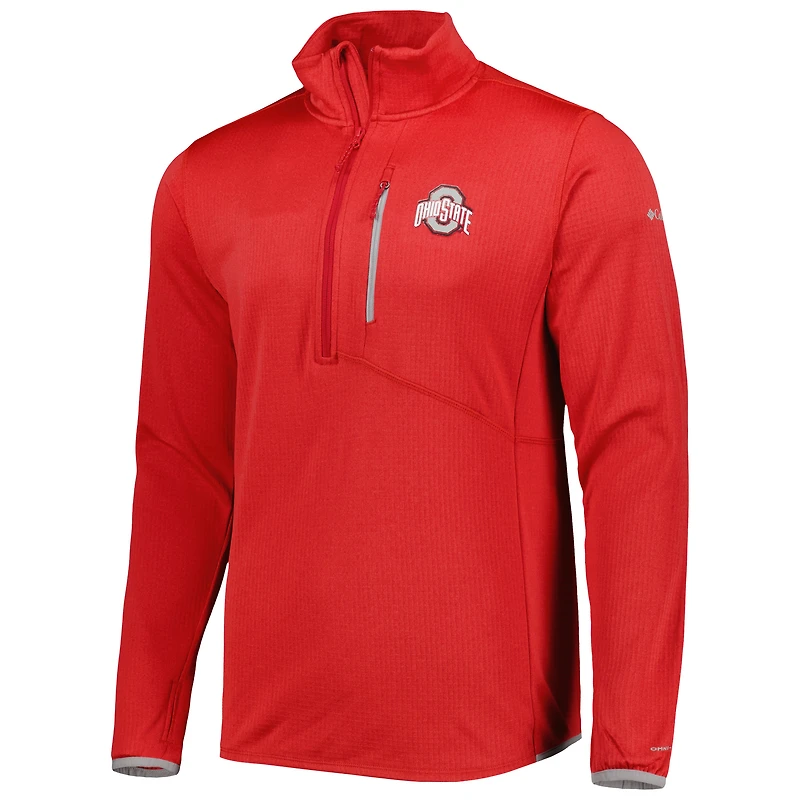 Columbia Scarlet Ohio State Buckeyes Park View Haut à demi-glissière Omni-Wick pour homme
