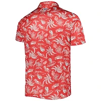 Men's Columbia Scarlet Ohio State Buckeyes Super Terminal Tackle Omni-Shade Polo