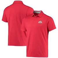 Men's Columbia Scarlet Ohio State Buckeyes Tech Trail Omni-Shade Polo