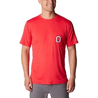 T-shirt Columbia Scarlet Ohio State Buckeyes Tech Trail Omni-Wick pour hommes