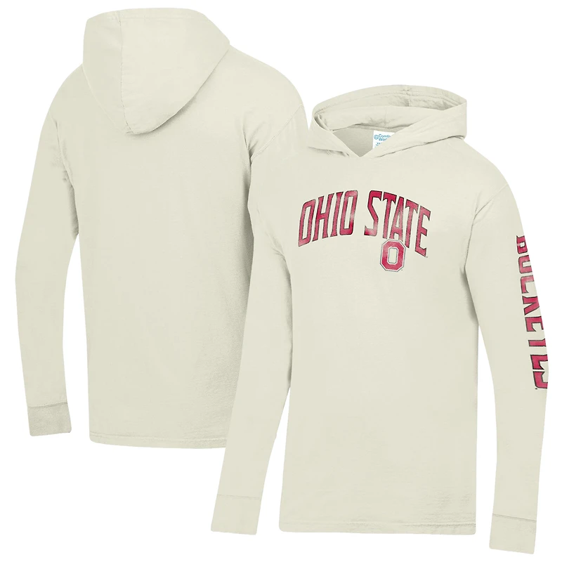 Sweat à capuche ComfortWash Cream pour homme Ohio State Buckeyes Two Hit