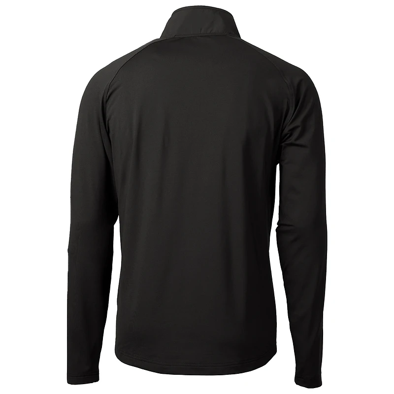 Veste Cutter & Buck pour homme, noire, Ohio State Buckeyes Adapt Eco Knit Hybrid Recycled à fermeture éclair intégrale avec logo