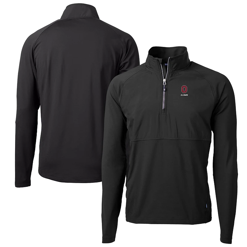 Pull-over Cutter & Buck pour homme, noir, logo des anciens élèves Ohio State Buckeyes, en maille écologique hybride recyclée, fermeture éclair 1/4.