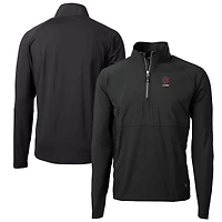 Pull-over Cutter & Buck pour homme, noir, logo des anciens élèves Ohio State Buckeyes, en maille écologique hybride recyclée, fermeture éclair 1/4.