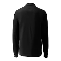 Polo piqué DryTec à manches longues et logo des anciens élèves Ohio State Buckeyes pour homme, noir, Cutter & Buck