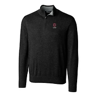 Men's Cutter & Buck  Black Ohio State Buckeyes Alumni Logo Lakemont Tri-Blend Quarter-Zip Pullover Sweater