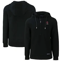 Men's Cutter & Buck  Black Ohio State Buckeyes Alumni Logo Roam Eco Recycled Half-Zip Pullover Hoodie