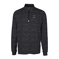 Men's Cutter & Buck  Black Ohio State Buckeyes Alumni Logo Traverse Camo Print Stretch Quarter-Zip Pullover Top