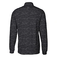 Men's Cutter & Buck  Black Ohio State Buckeyes Alumni Logo Traverse Camo Print Stretch Quarter-Zip Pullover Top