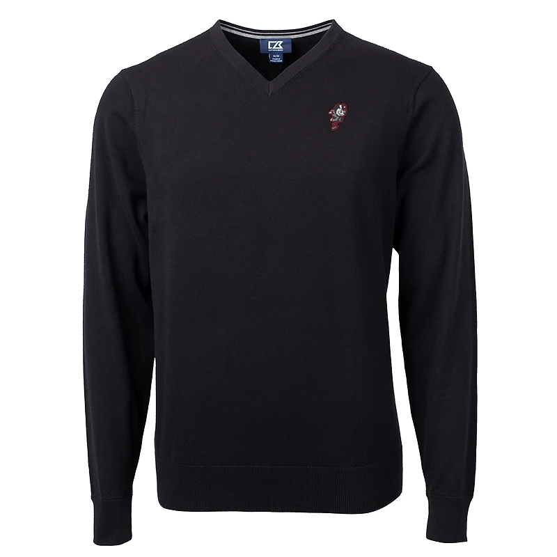 Men's Cutter & Buck Black Ohio State Buckeyes Lakemont Tri-Blend Big Tall V-Neck Pullover Sweater