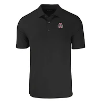 Polo Cutter & Buck noir pour homme, logo principal des Ohio State Buckeyes, grandes tailles, Forge Eco Stretch en tissu recyclé.