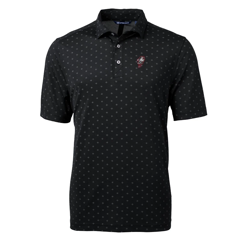Polo homme Cutter & Buck noir Ohio State Buckeyes Team Virtue Eco Pique à imprimé carreaux