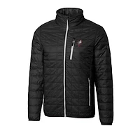 Men's Cutter & Buck Black Ohio State Buckeyes Team Logo Big Tall Rainier PrimaLoft Eco Insulated Full-Zip Puffer Jacket