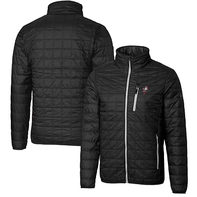 Men's Cutter & Buck Black Ohio State Buckeyes Team Logo Big Tall Rainier PrimaLoft Eco Insulated Full-Zip Puffer Jacket