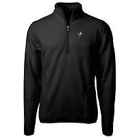 Haut zippé quart de tour en polaire écologique Sherpa Vault Cascade pour homme, couleur noire, Cutter & Buck, Ohio State Buckeyes, grande taille