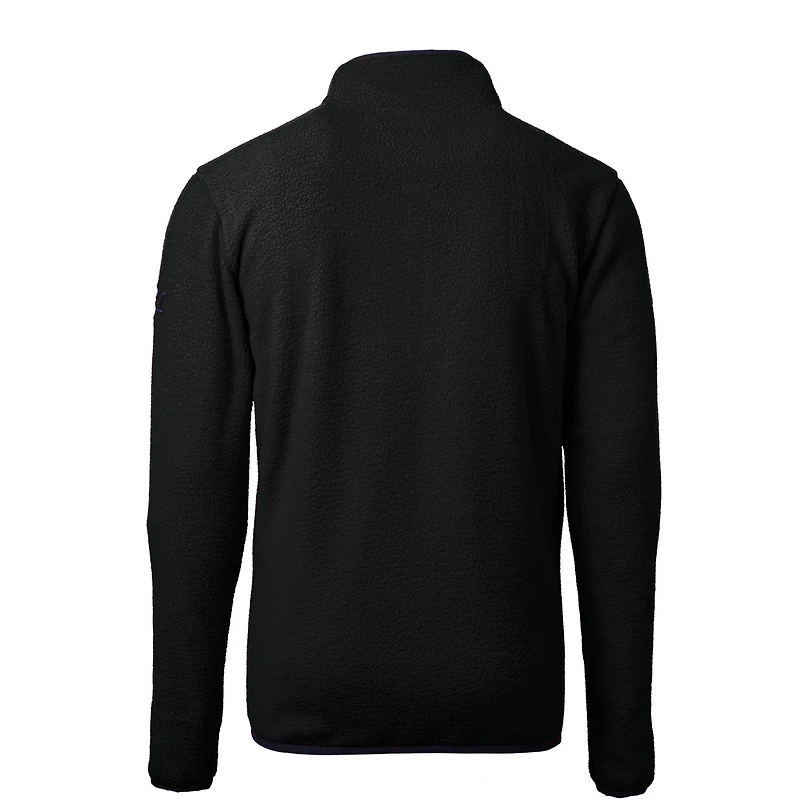 Haut zippé quart de tour en polaire écologique Sherpa Vault Cascade pour homme, couleur noire, Cutter & Buck, Ohio State Buckeyes, grande taille