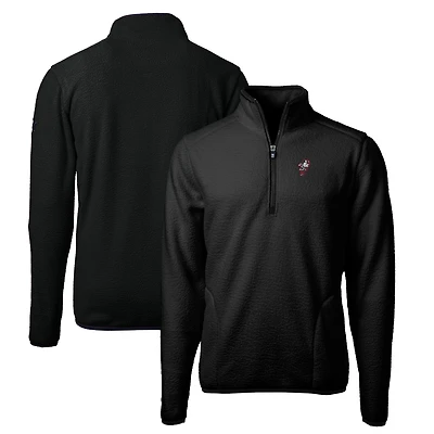 Haut zippé quart de tour en polaire écologique Sherpa Vault Cascade pour homme, couleur noire, Cutter & Buck, Ohio State Buckeyes, grande taille