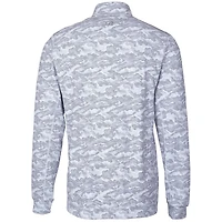 Men's Cutter & Buck Charcoal Ohio State Buckeyes Big Tall Traverse Camo Print Stretch Quarter-Zip Pullover Top
