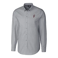 Men's Cutter & Buck Charcoal Ohio State Buckeyes Vault Big Tall Oxford Long Sleeve Button-Down Shirt