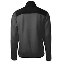 Veste polaire entièrement zippée en sherpa écologique Cascade pour homme, coupe-vent et buck grise, avec logo des anciens Ohio State Buckeyes
