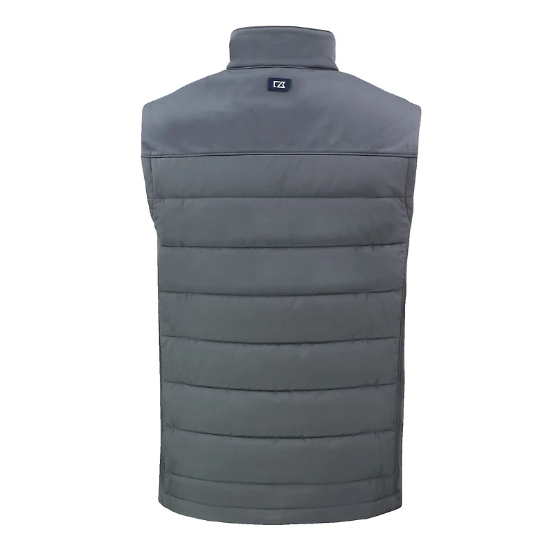 Gilet zippé intégral Cutter & Buck gris Ohio State Buckeyes Evoke Hybrid Eco Softshell recyclé pour homme